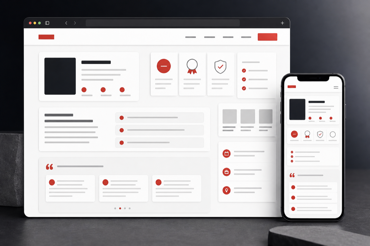 Law firm website interface with current attorney and credibility information