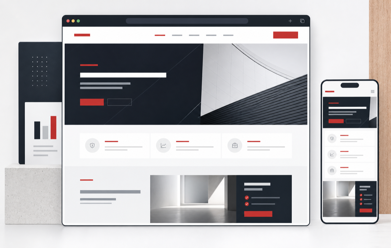 Law firm website shown on desktop and mobile